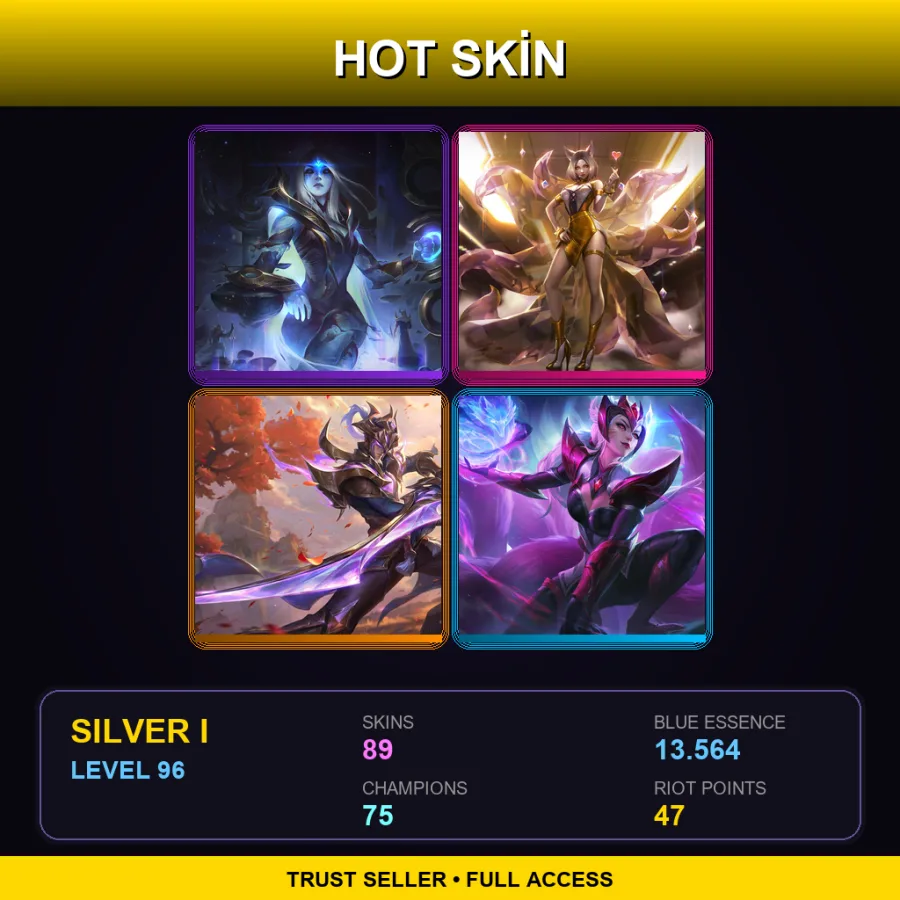 EUNE | Lv96 | Silver I | 89 Skin | 75 Champ