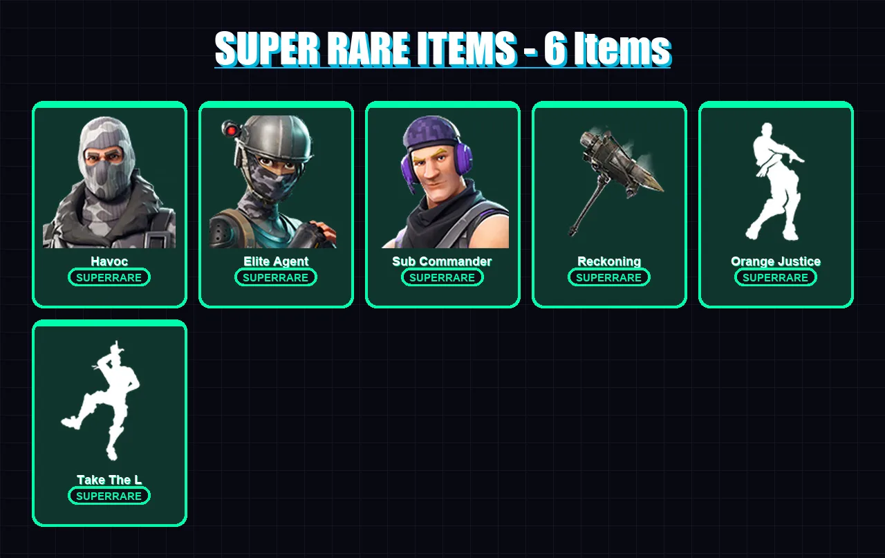 [PS4/PS5/XBOX/PC] | Havoc | Elite Agent | Sub Commander | Kado Thorne | Calamity | 49 skin | 36 pickaxe | 39 emote | 41 glider | Lv506