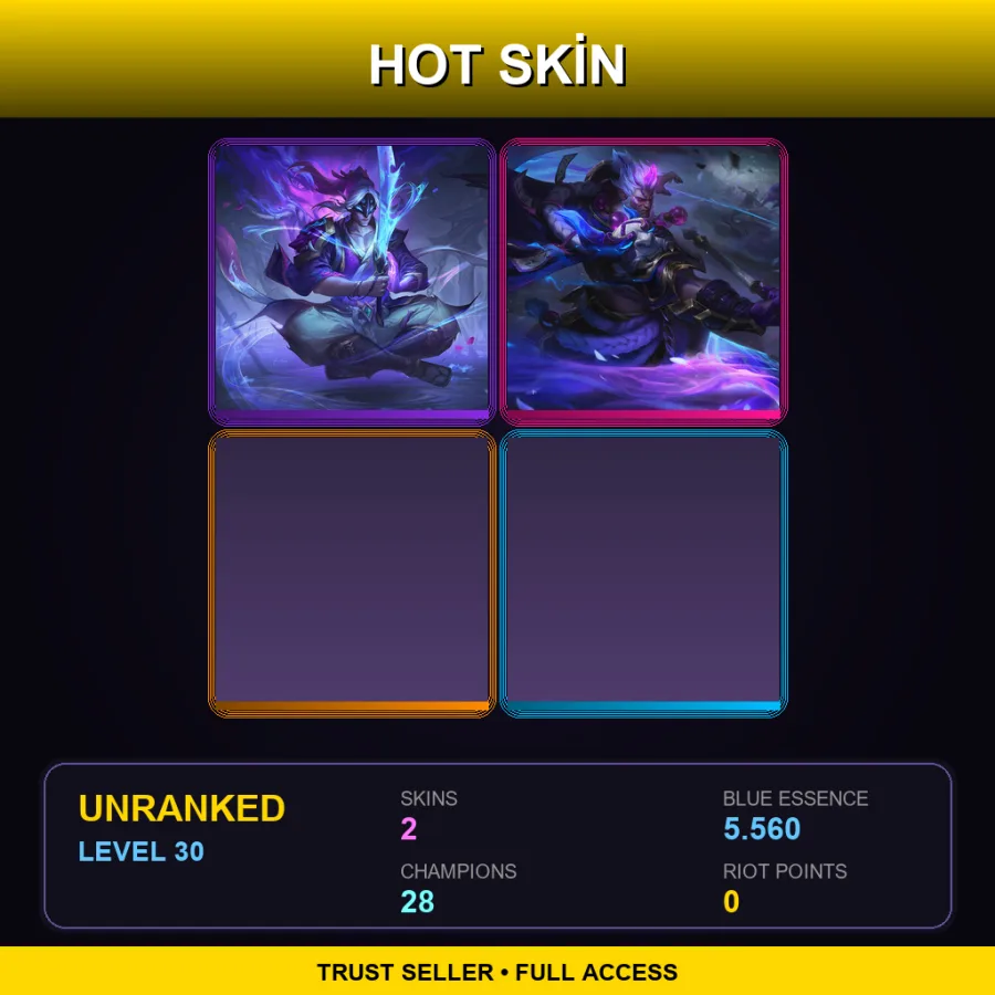 VN | Lv30 | Unranked | 2 Skin | 28 Champ — LoL account