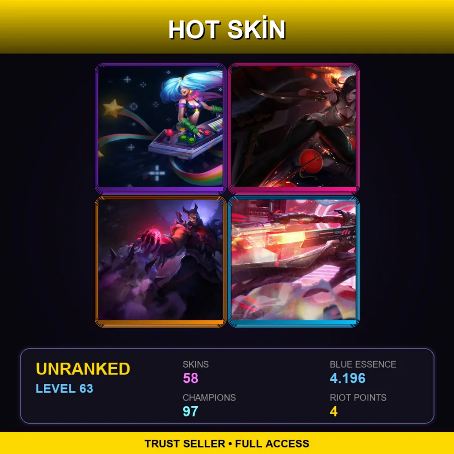 SG | Lv63 | Unranked | 58 Skin | 97 Champ