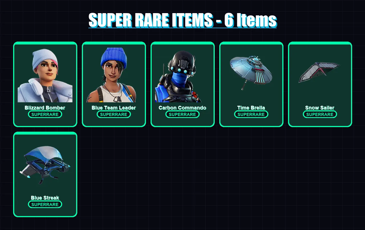 [PS4/PS5/XBOX/PC] | Blizzard Bomber | Blue Team Leader | Carbon Commando | 112 skin | Lv2123