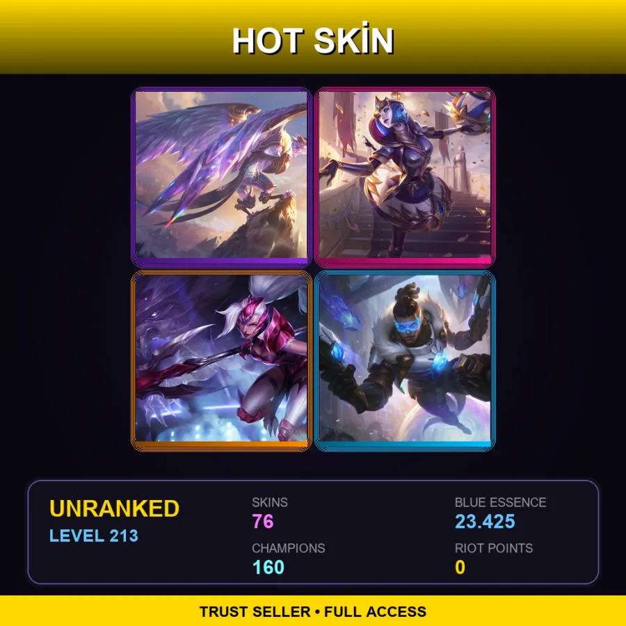 SG | Lv213 | Unranked | 76 Skin | 160 Champ — LoL account