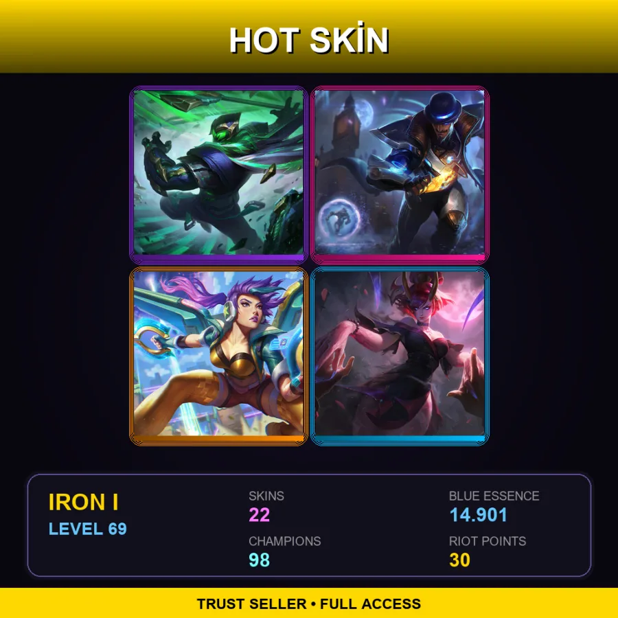 LAN | Lv69 | Iron I | 22 Skin | 98 Champ with Lillia