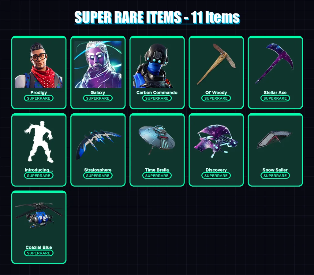 [PS4/PS5/XBOX/PC] | Prodigy | Galaxy | Carbon Commando | The Foundation | Ronin | 177 skin | 175 pickaxe | 194 emote | 176 glider | Lv3339