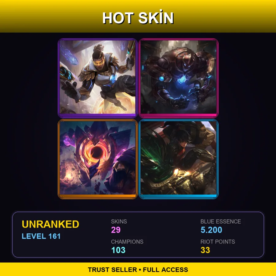 LAN | Lv161 | Unranked | 29 Skin | 103 Champ