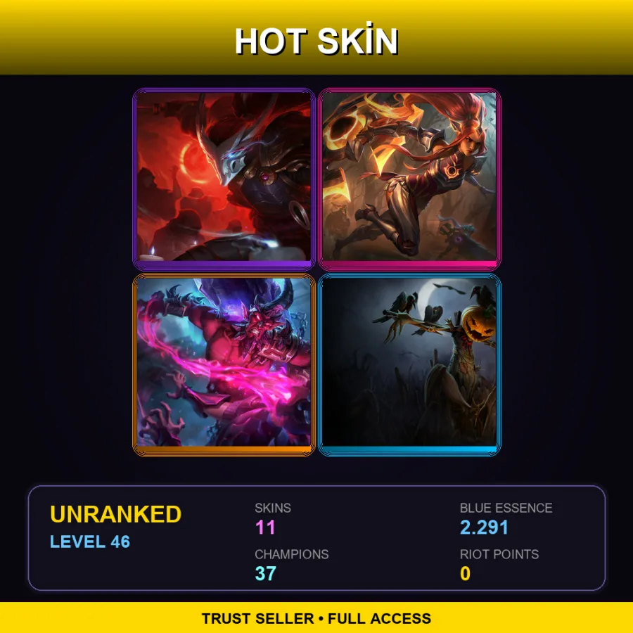 EUNE | Lv46 | Unranked | 11 Skin | 37 Champ — LoL account