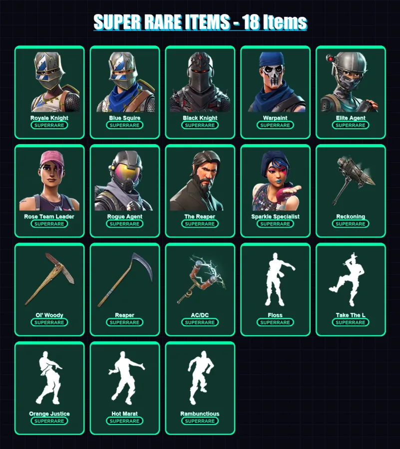 [PC/XBOX/PSN] | Royale Knight | Blue Squire | Black Knight | Warpaint | Elite Agent | 102 skin | 77 pickaxe | 122 emote | 75 glider | Lv1564 — Fortnite account