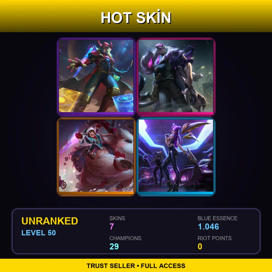 LAN | Lv50 | Unranked | 7 Skin | 29 Champ