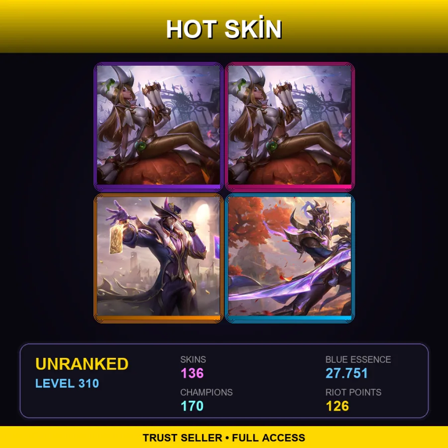 LAS | Lv310 | Unranked | 136 Skin | 170 Champ