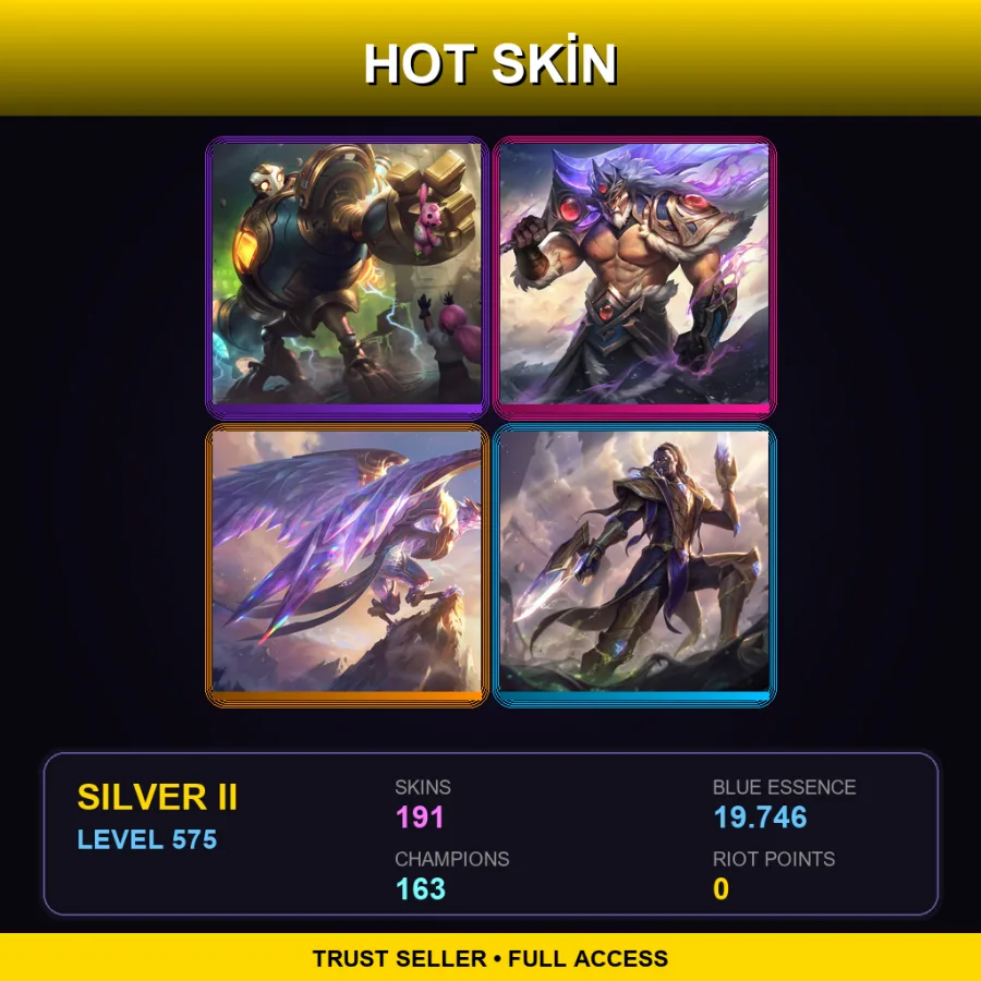VN | Lv575 | Silver II | 191 Skin | 163 Champ