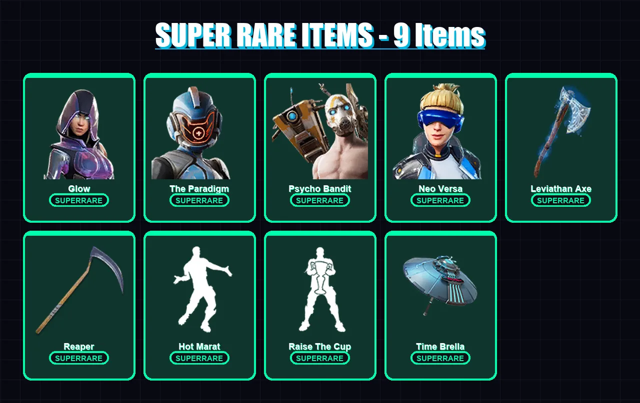 [PC/PSN] | Glow | The Paradigm | Psycho Bandit | Neo Versa | Galaxy Scout | 217 skin | 220 pickaxe | 239 emote | 173 glider | Lv3243