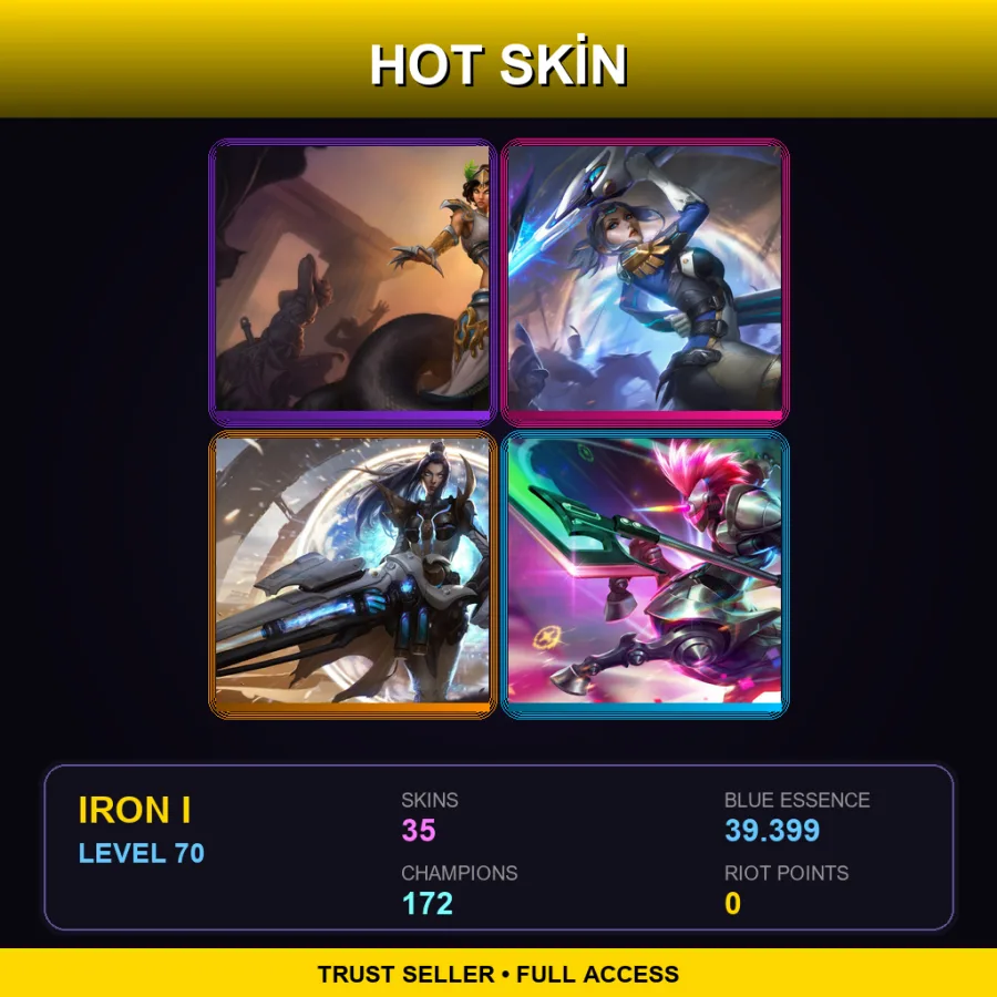 VN | Lv70 | Iron I | 35 Skin | 172 Champ