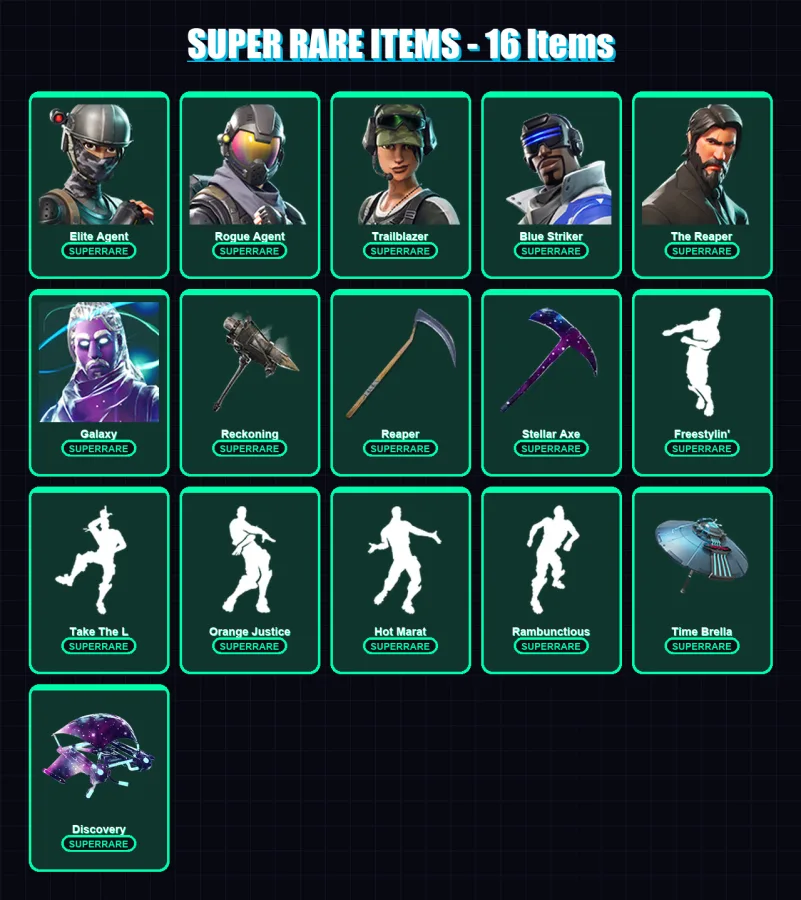[PC/XBOX/PSN] | Elite Agent | Rogue Agent | Trailblazer | Blue Striker | The Reaper | 91 skin | 86 pickaxe | 103 emote | 68 glider | Lv846