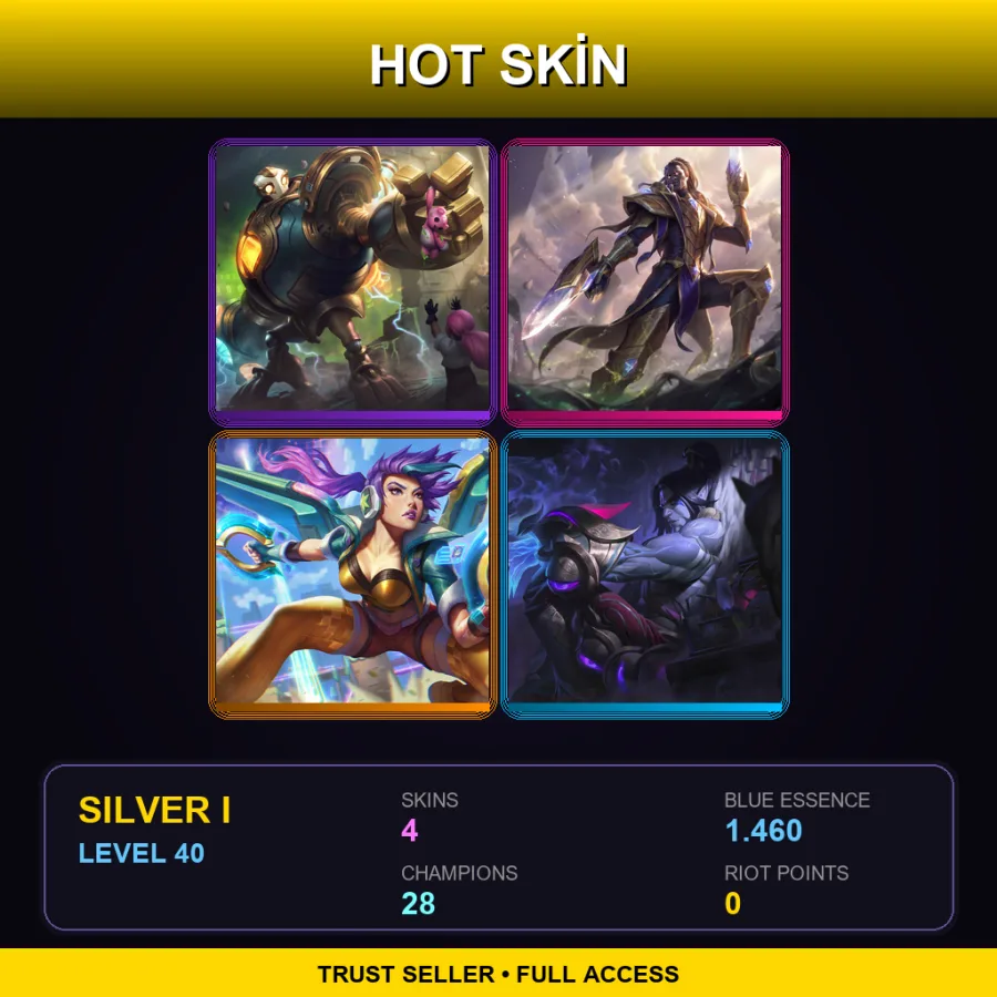 EUW | Lv40 | Silver I | 4 Skin | 28 Champ — LoL account