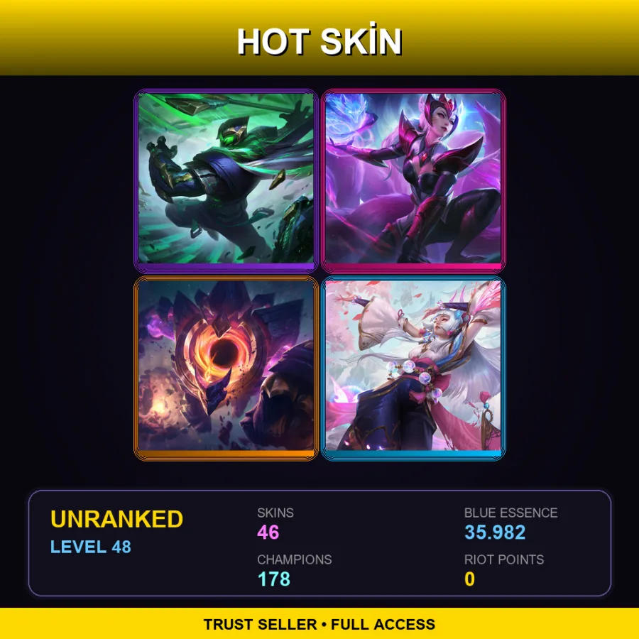 VN | Lv48 | Unranked | 46 Skin | 178 Champ — Ruined Draven