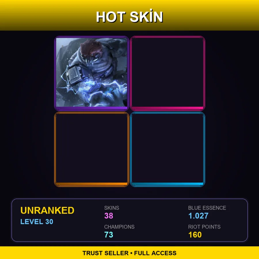 RU | Lv30 | Unranked | 38 Skin | 73 Champ
