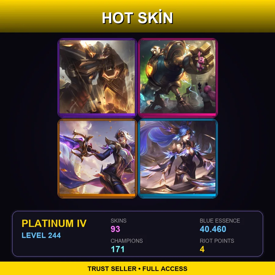 BR | Lv244 | Platinum IV | 93 Skin | 171 Champ