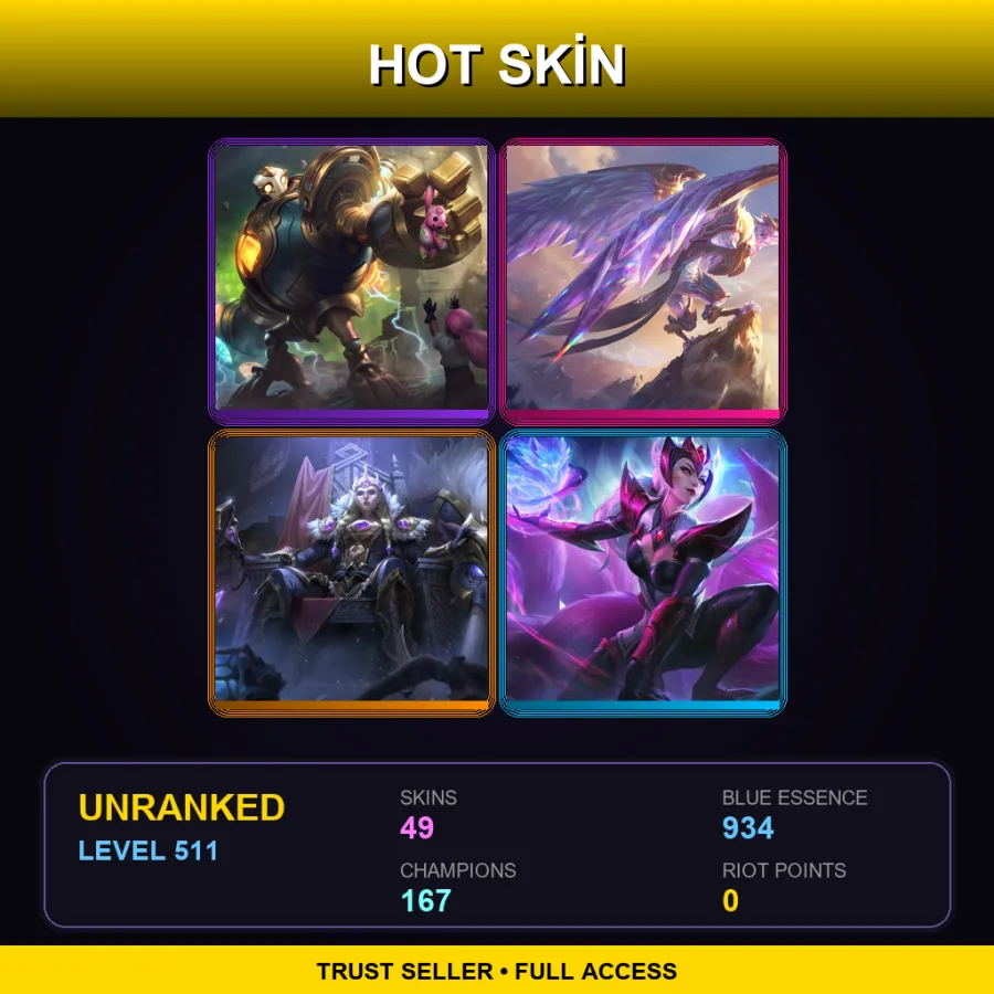 SG | Lv511 | Unranked | 49 Skin | 167 Champ