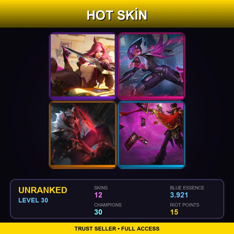 EUNE | Lv30 | Unranked | 12 Skin | 30 Champ — LoL account
