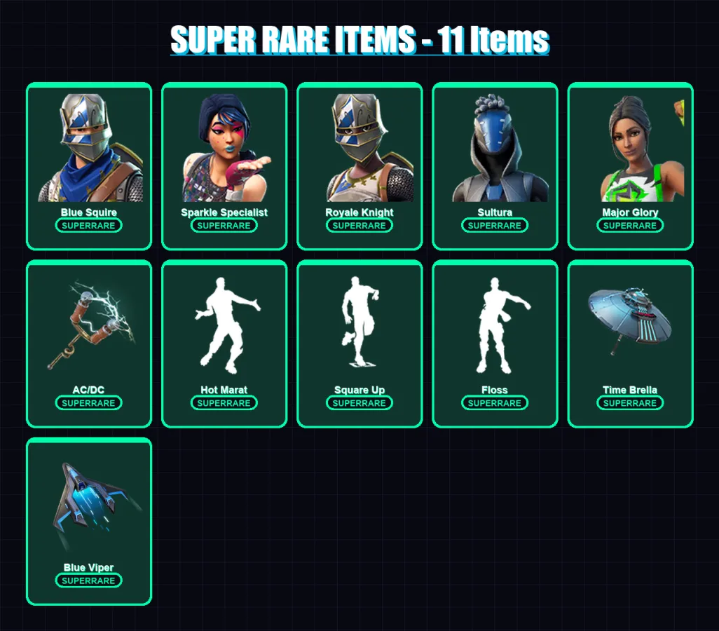 [PS4/PS5/PC] | Blue Squire | Sparkle Specialist | Royale Knight | Sultura | Major Glory | 28 skin | 64 pickaxe | 67 emote | 65 glider | Lv1384