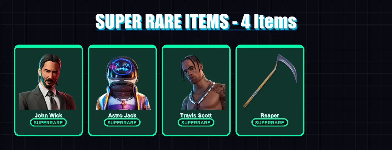 [PC/XBOX] | John Wick | Astro Jack | Travis Scott | Ark | Ronin | 116 skin | 81 pickaxe | 104 emote | 67 glider | Lv1058