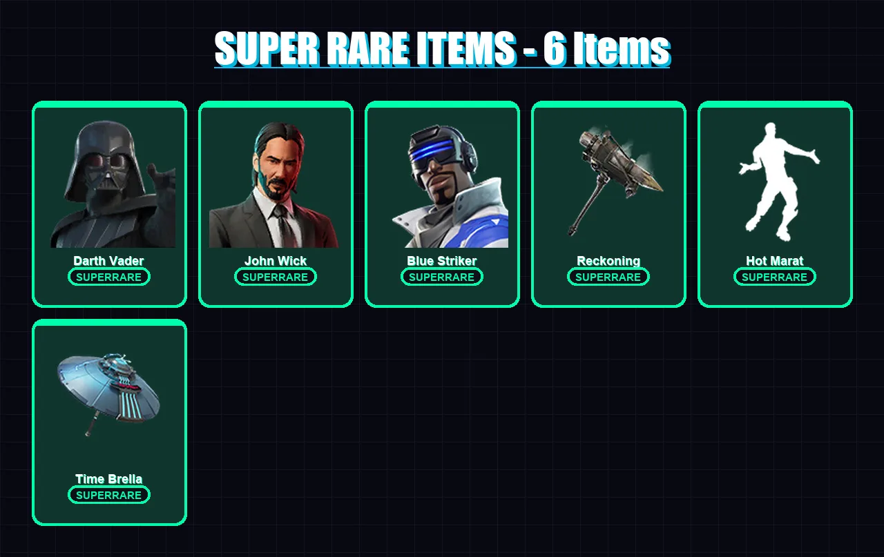 [PS4/PS5/XBOX/PC] | Darth Vader | John Wick | Blue Striker | Peter Griffin | Malik | 150 skin | 196 pickaxe | 181 emote | 140 glider | Lv3003