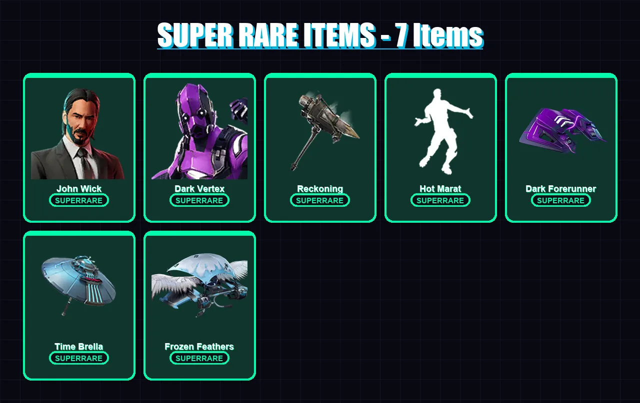 [PC/XBOX/PSN] | John Wick | Dark Vertex | Shogun | Ruin | Sentinel | 100 skin | 75 pickaxe | 84 emote | 79 glider | Lv895
