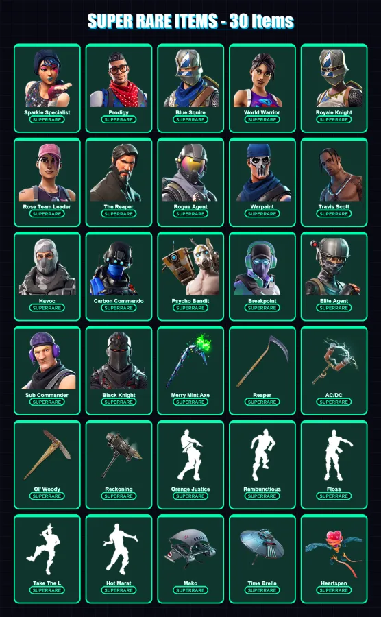 [PC/XBOX/PSN] | Sparkle Specialist | Prodigy | Blue Squire | World Warrior | Royale Knight | 154 skin | 130 pickaxe | 144 emote | 136 glider | Lv200