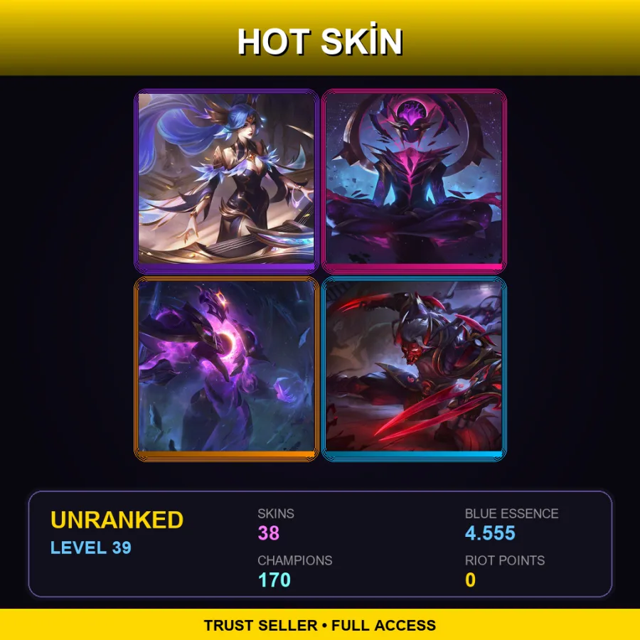 VN | Lv39 | Unranked | 38 Skin | 170 Champ