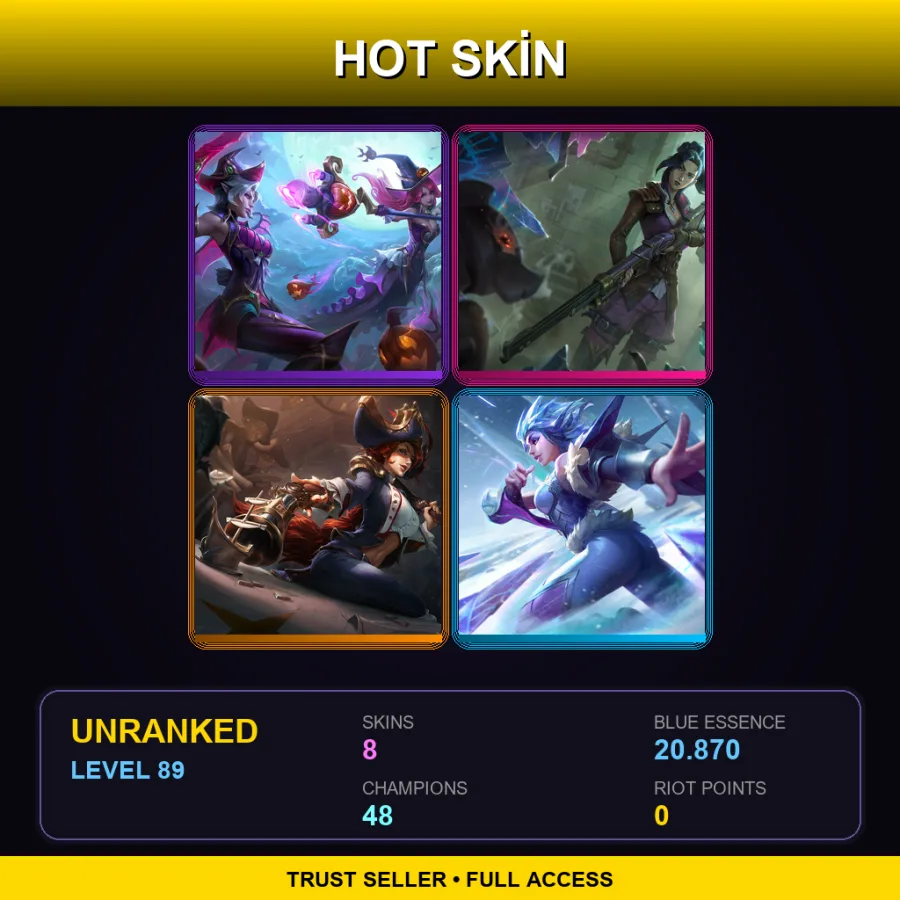 LAS | Lv89 | Unranked | 8 Skin | 48 Champ