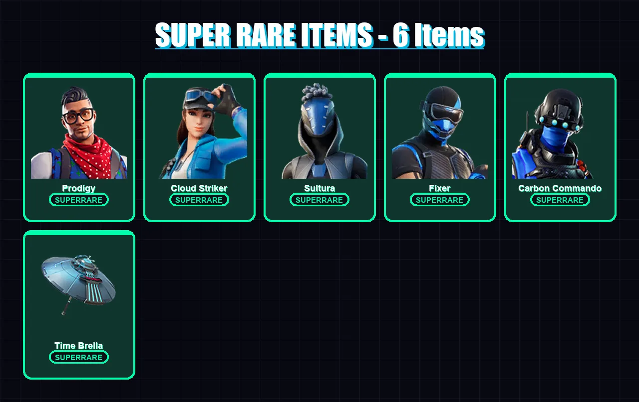 [PS4/PS5/XBOX/PC] | Prodigy | Cloud Striker | Sultura | Fixer | Carbon Commando | 24 skin | 24 pickaxe | 31 emote | 24 glider | Lv335 — Fortnite account