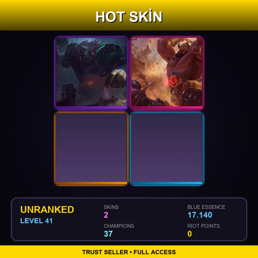 EUW | Lv41 | Unranked | 2 Skin | 37 Champ — LoL account
