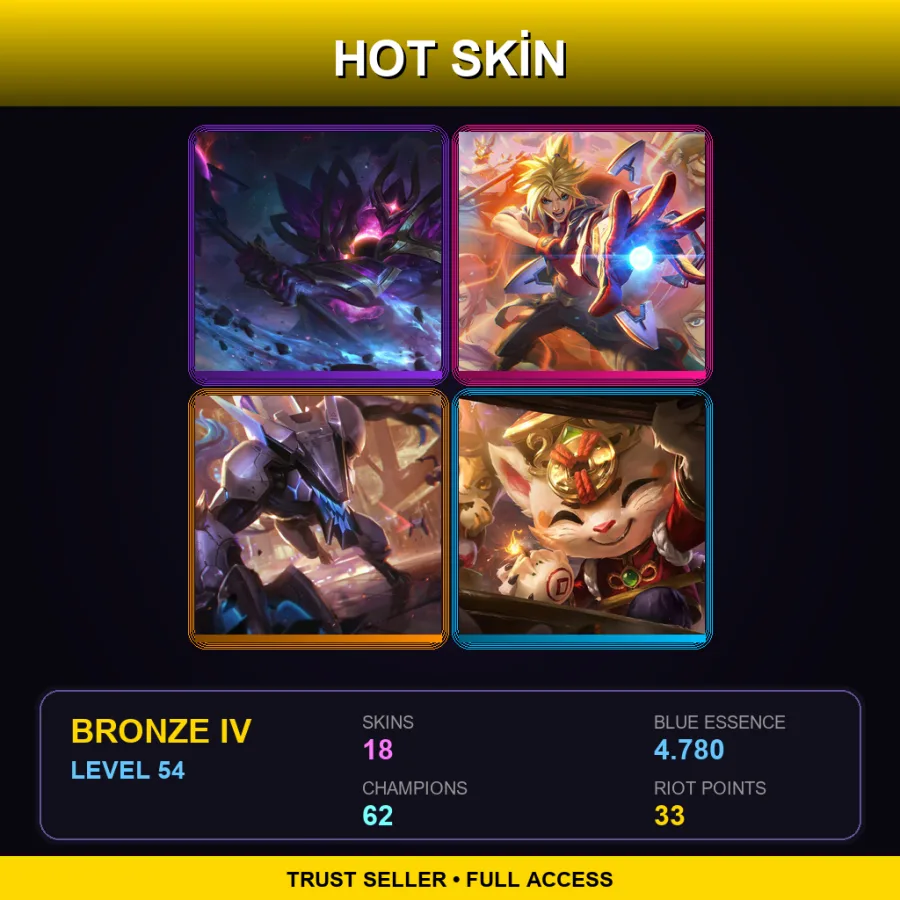 LAS | Lv54 | Bronze IV | 18 Skin | 62 Champ