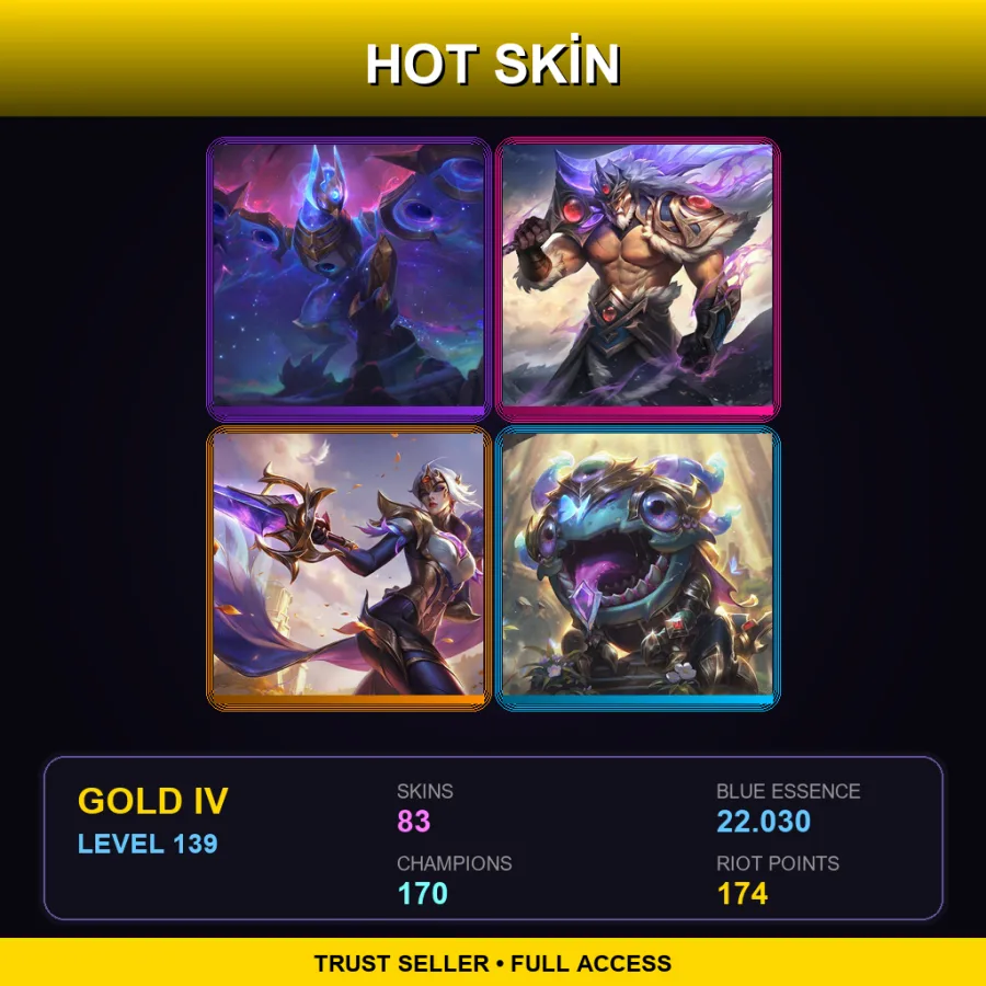 BR | Lv139 | Gold IV | 83 Skin | 170 Champ