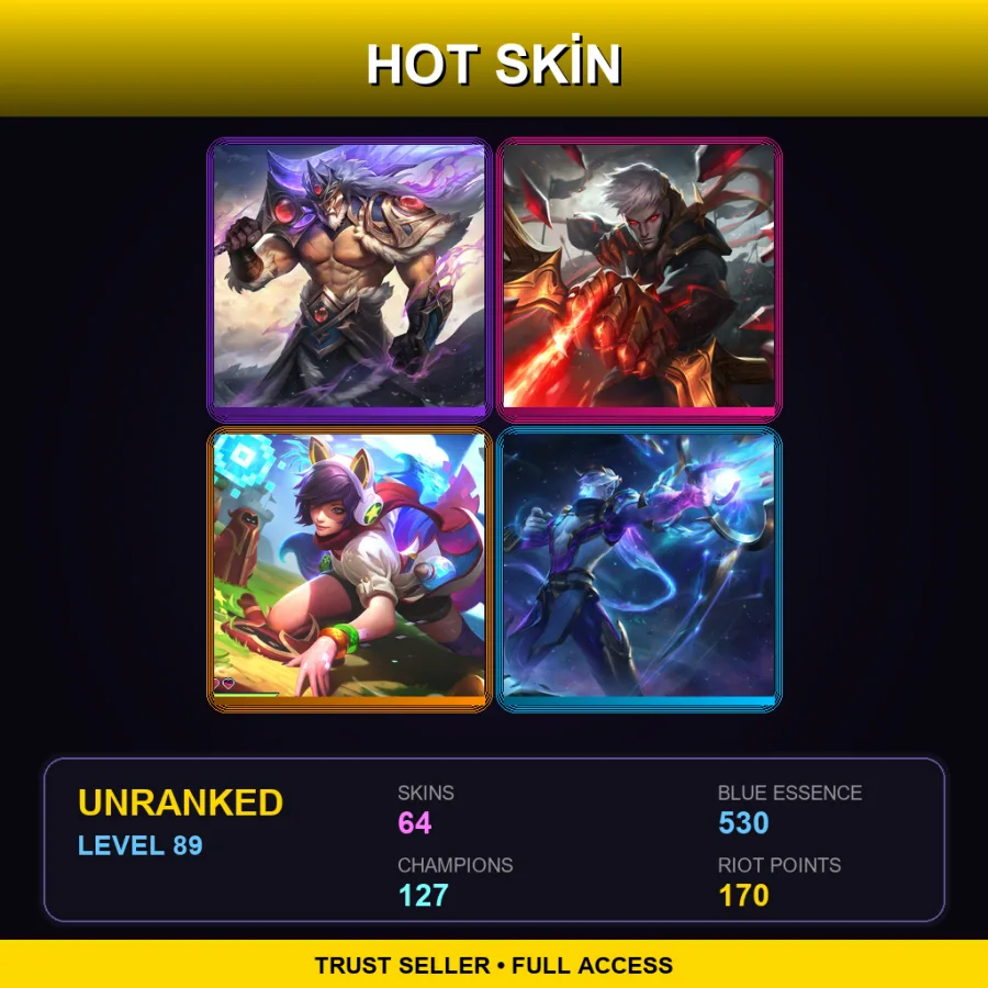 TR | Lv89 | Unranked | 64 Skin | 127 Champ
