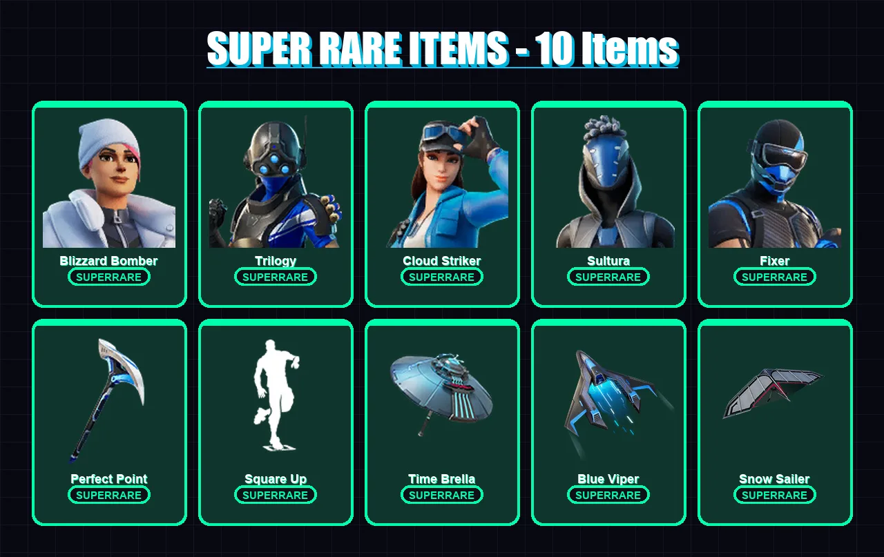 [PS4/PS5/XBOX/PC] | Blizzard Bomber | Trilogy | Cloud Striker | Sultura | Fixer | 128 skin | 167 pickaxe | 114 emote | 132 glider | Lv1585 — Fortnite account