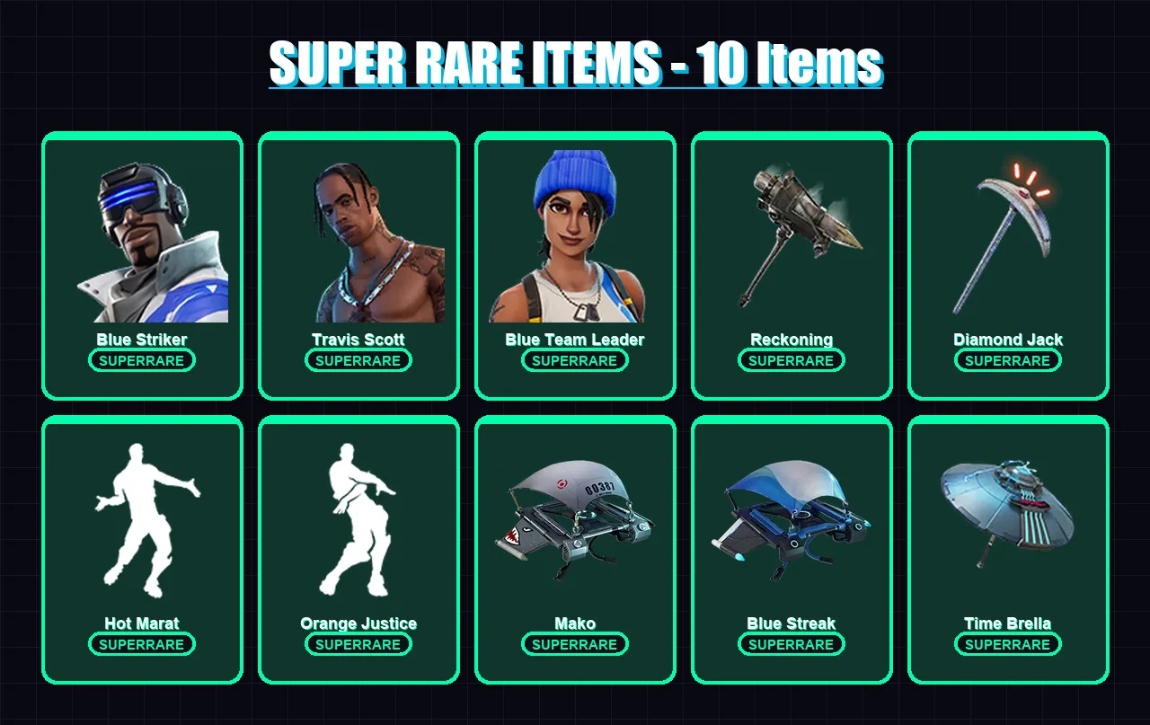 [PS4/PS5/XBOX/PC] | Blue Striker | Travis Scott | Blue Team Leader | The Visitor | Son Goku | 111 skin | 102 pickaxe | 83 emote | 84 glider | Lv847