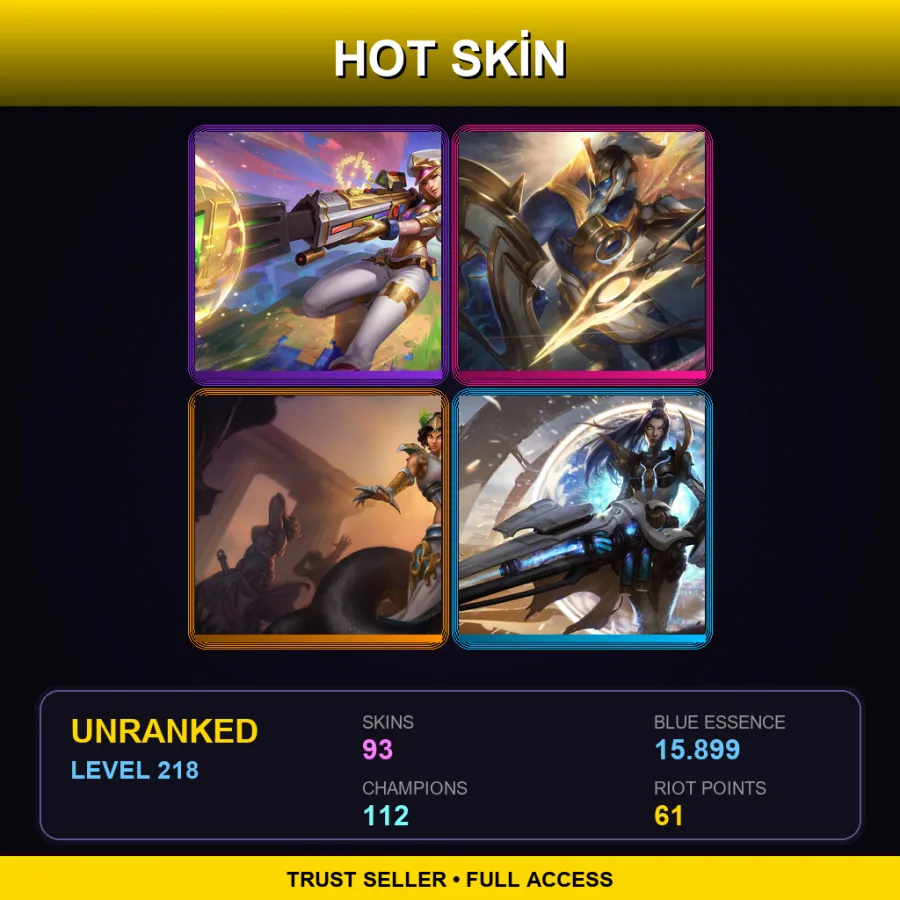 EUNE | Lv218 | Unranked | 93 Skin | 112 Champ