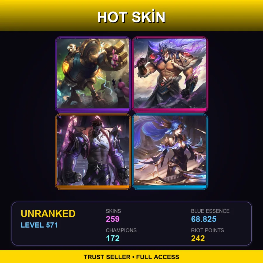 LAS | Lv571 | Unranked | 259 Skin | 172 Champ — Rocket Girl Tristana
