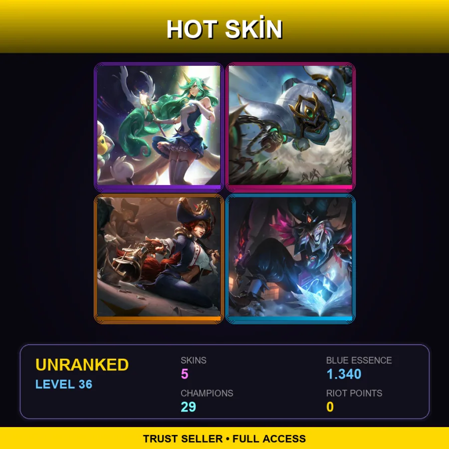 TR | Lv36 | Unranked | 5 Skin | 29 Champ