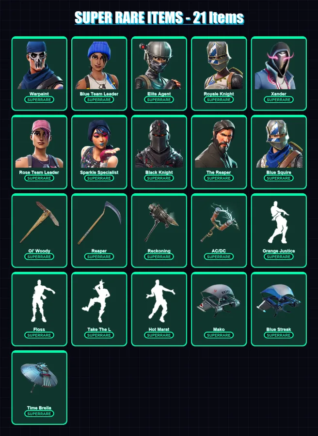 [PC/XBOX] | Warpaint | Blue Team Leader | Elite Agent | Royale Knight | Xander | 123 skin | 111 pickaxe | 113 emote | 113 glider | Lv1641