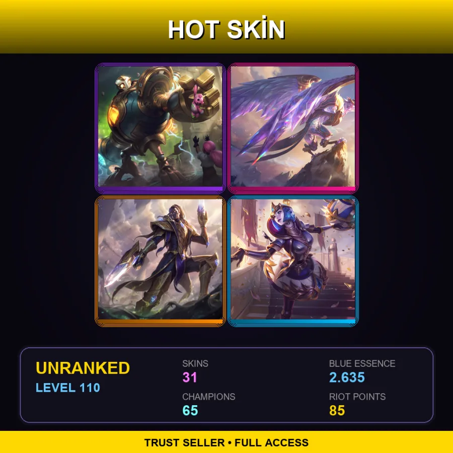 TR | Lv110 | Unranked | 31 Skin | 65 Champ