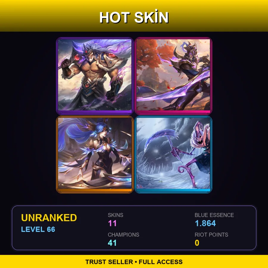 EUNE | Lv66 | Unranked | 11 Skin | 41 Champ — Dark Candy Fiddlesticks