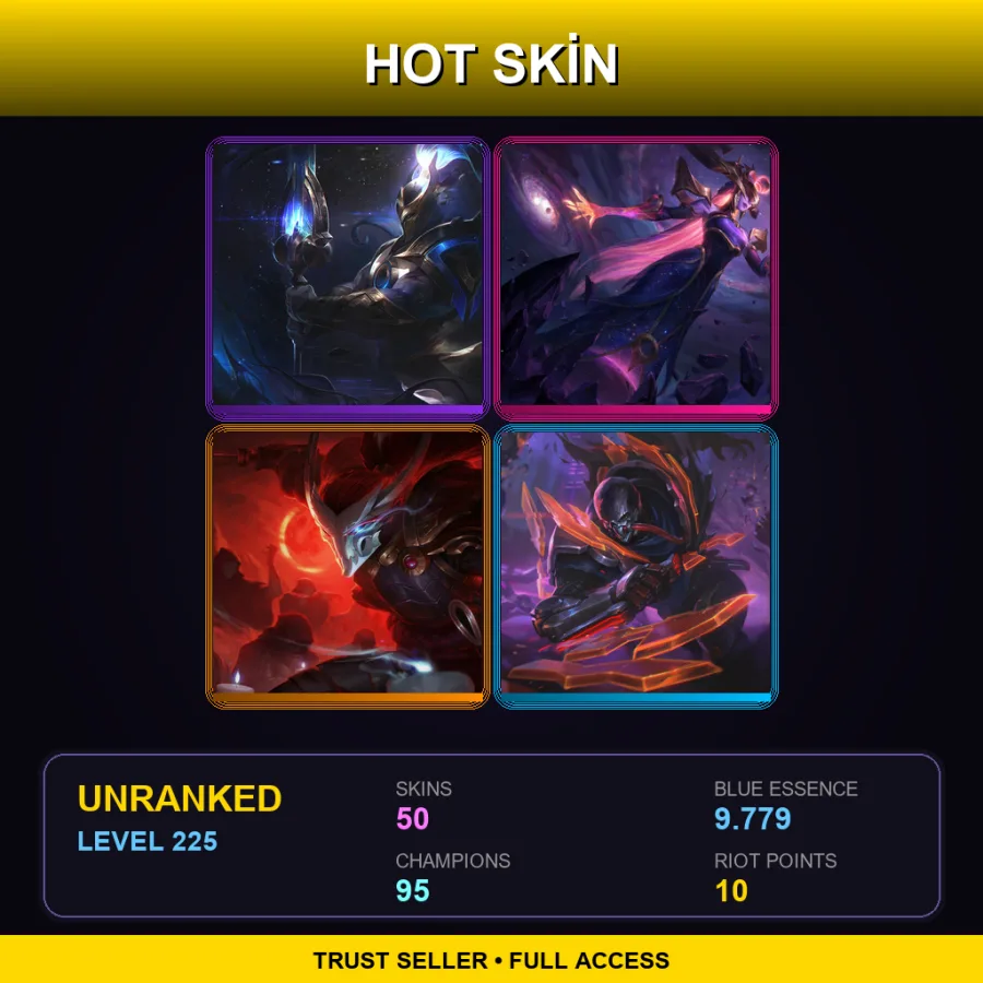 LAN | Lv225 | Unranked | 50 Skin | 95 Champ