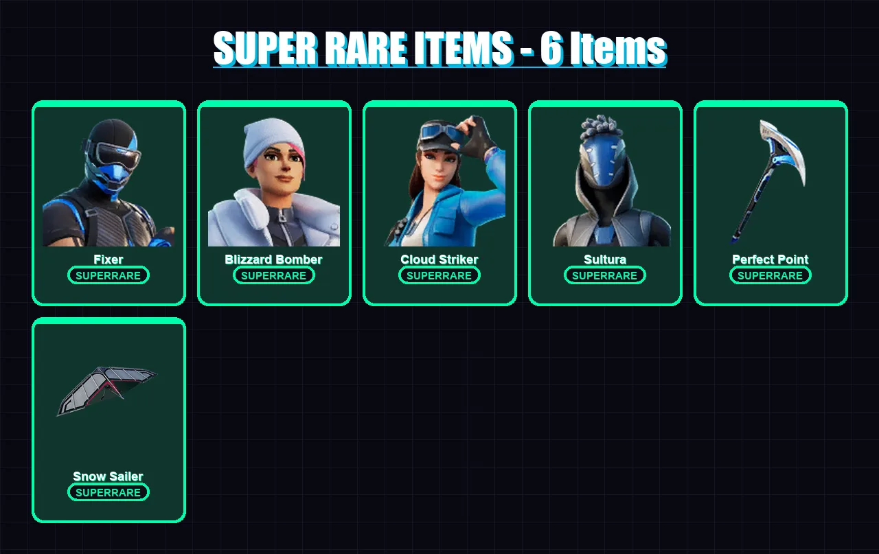 [PC/XBOX/PSN] | Fixer | Blizzard Bomber | Cloud Striker | Sultura | The Ageless | 38 skin | 59 pickaxe | 40 emote | 44 glider | Lv497