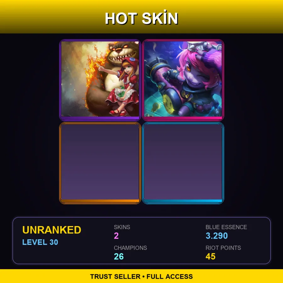 NA | Lv30 | Unranked | 2 Skin | 26 Champ