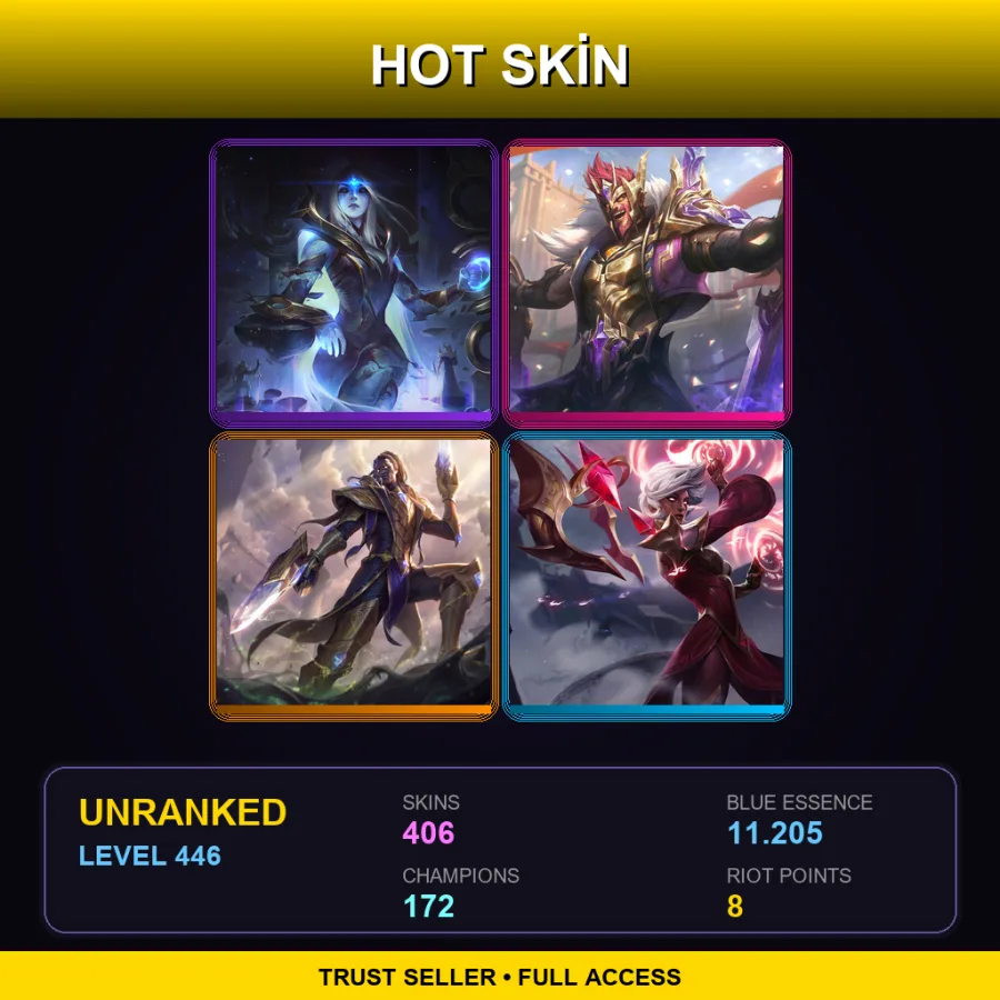 BR | Lv446 | Unranked | 406 Skin | 172 Champ