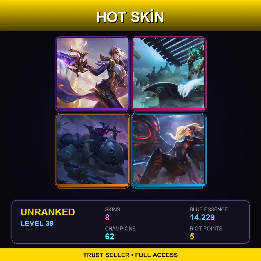 TR | Lv39 | Unranked | 8 Skin | 62 Champ