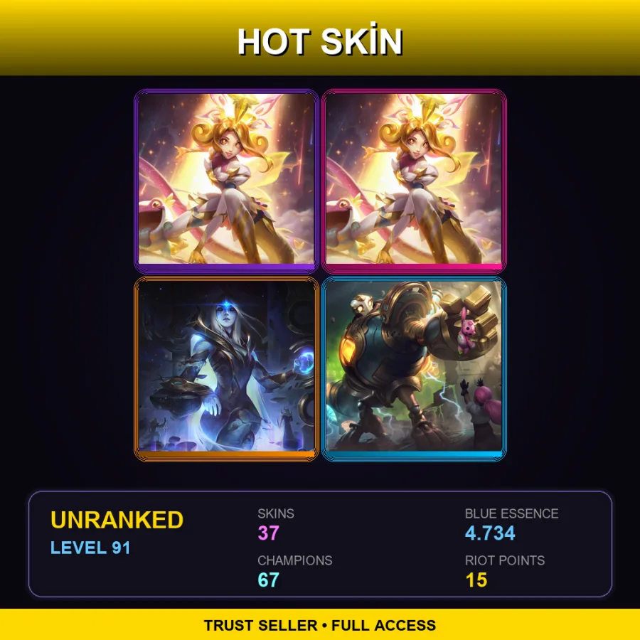 TR | Lv91 | Unranked | 37 Skin | 67 Champ
