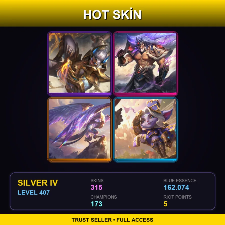 VN | Lv407 | Silver IV | 315 Skin | 173 Champ
